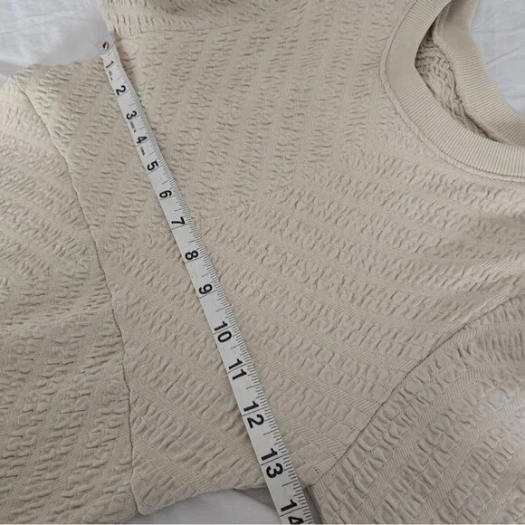 NWT Free People Textured Cottage Knit Midi Dress Neutral Ivory Open Back M/L - Picture 14 of 16